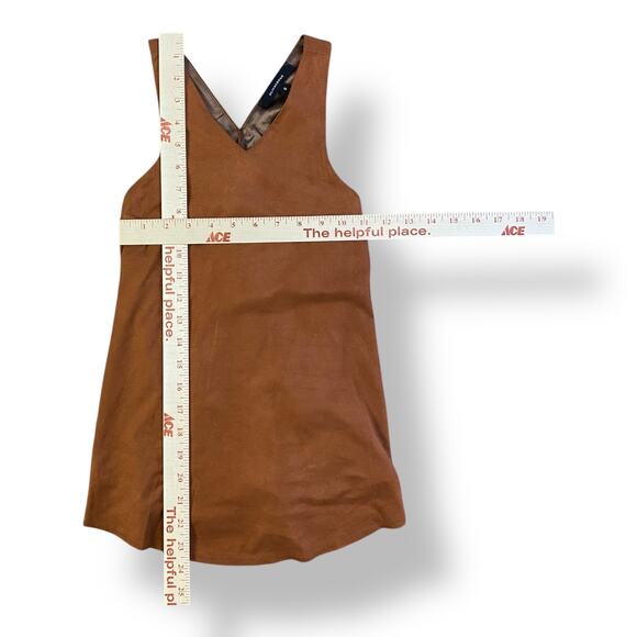 Olivaceous Faux Suede V-Neck Blouse Womens Size S‎ Brown Boho - Picture 3 of 8